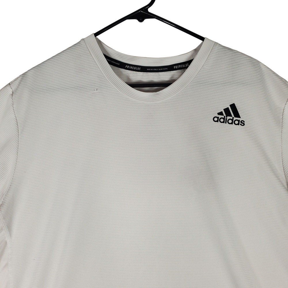 Adidas Primeblue Aeroready Training Shirt Mens 2XL Gray GQ2164 Short Sleeve